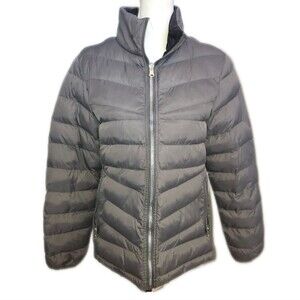 Gray/Black Reversible Puffer Ski Jacket, Size Small